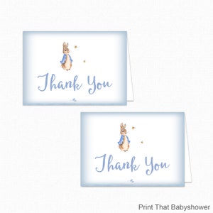 Printable Peter Rabbit Thank You Card - Printable Instant Download - Peter Rabbit Baby Shower Thank You Card - Peter Rabbit Thank You Card