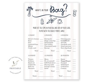Baby Shower Games - What's In Your Purse/Bag Game? - Café Bébé - Home Coffee Shop