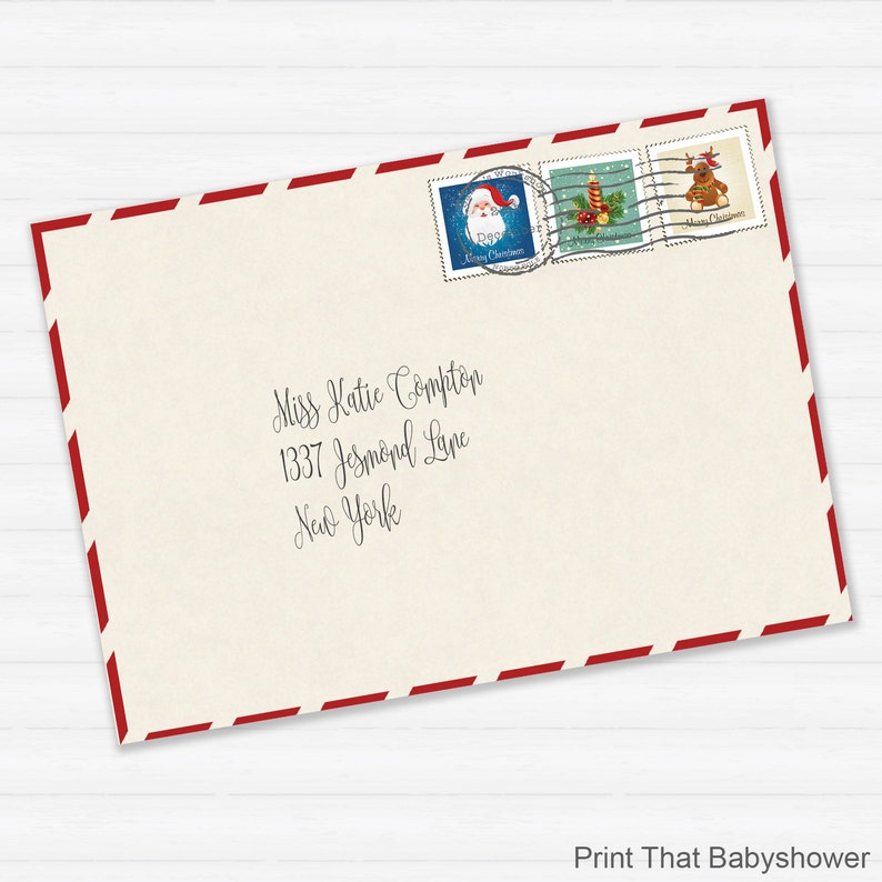 Printable Envelope for Letter from Santa or Christmas ...