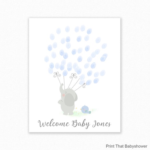 Raindrop fingerprint guest book Rain Cloud Baby Shower Fingerprint Tree Alternative Guest Book Baby Shower Fingerprint Guest Book