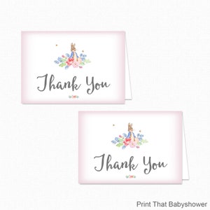 Druckbare Peter Rabbit Dankeskarte - druckbare sofortiger Download - Peter Rabbit Babyparty Dankeskarte - Peter Rabbit Dankeskarte