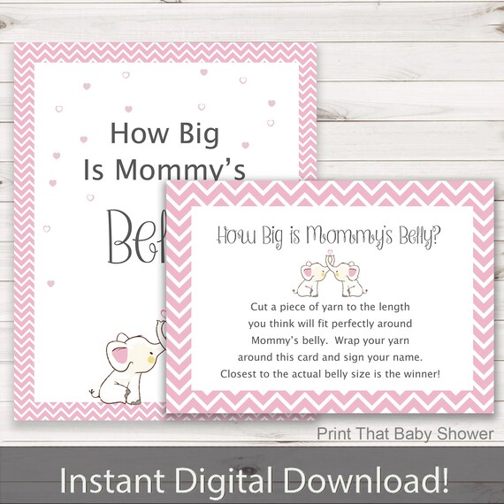 guess mommy's tummy size free printable