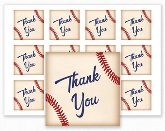 Etiqueta de favor imprimible de Baby Shower de béisbol - Etiqueta de agradecimiento de Baby Shower deportivo - Béisbol