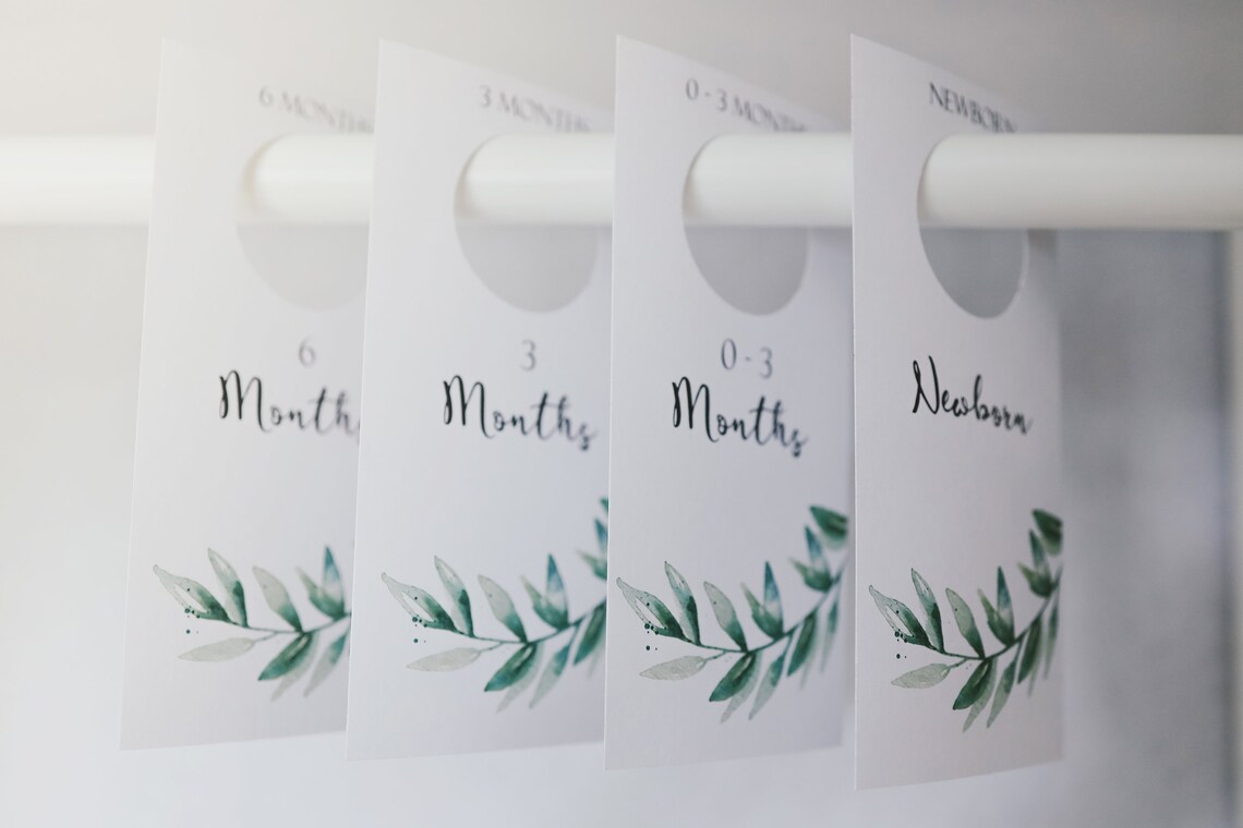 Printable Nursery Closet Dividers Greenery Baby Clothes - Etsy