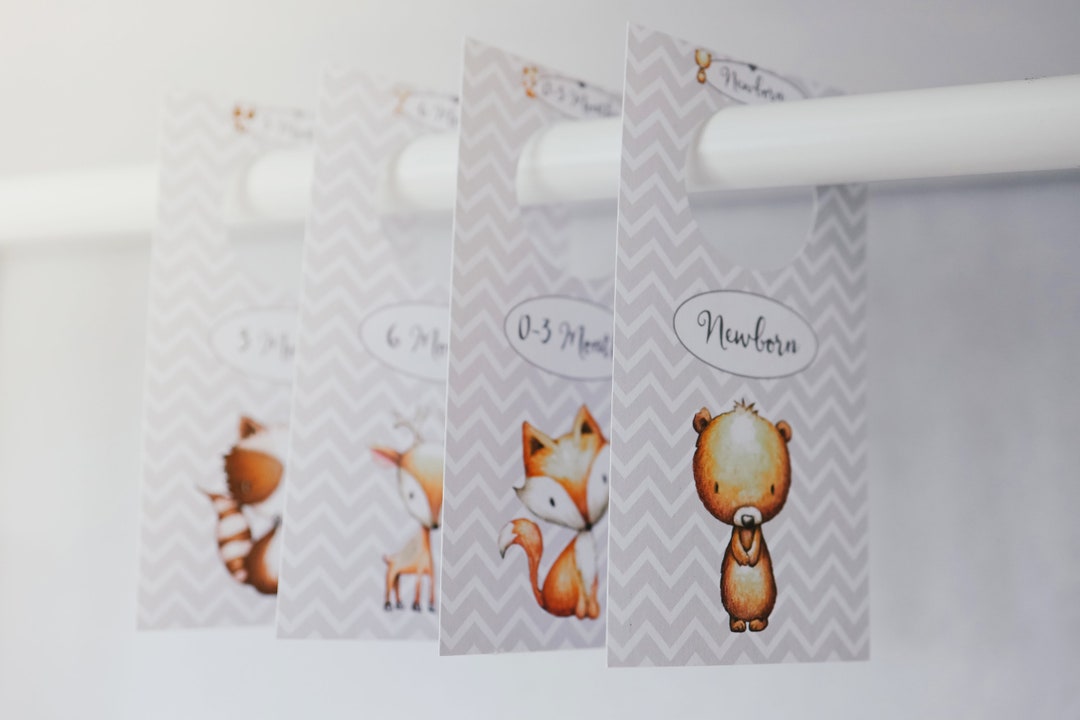 Printable Nursery Closet Dividers, Woodland Baby Clothes Dividers, Wardrobe Closet Organizer ...