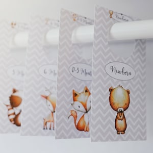 Printable Nursery Closet Dividers, Woodland Baby Clothes Dividers, Wardrobe Closet Organizer, Woodland Nursery, PDF Instant Download