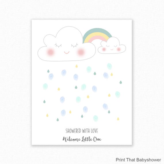 baby shower fingerprint guest book