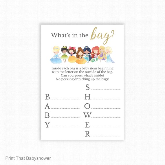 Baby Shower Games Guess What's in the Bag Game Baby Etsy