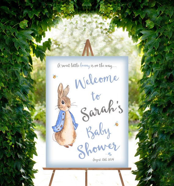 Peter Rabbit Baby Shower Welcome Sign