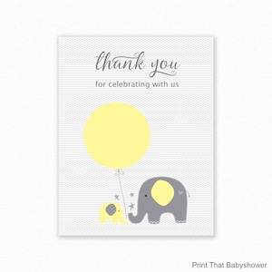 EOS Lip Balm Favor Holder - Yellow Elephant Baby Shower - Printable EOS Lip Balm Favor - Baby Shower Thank You Tag - Favors, Yellow Elephant