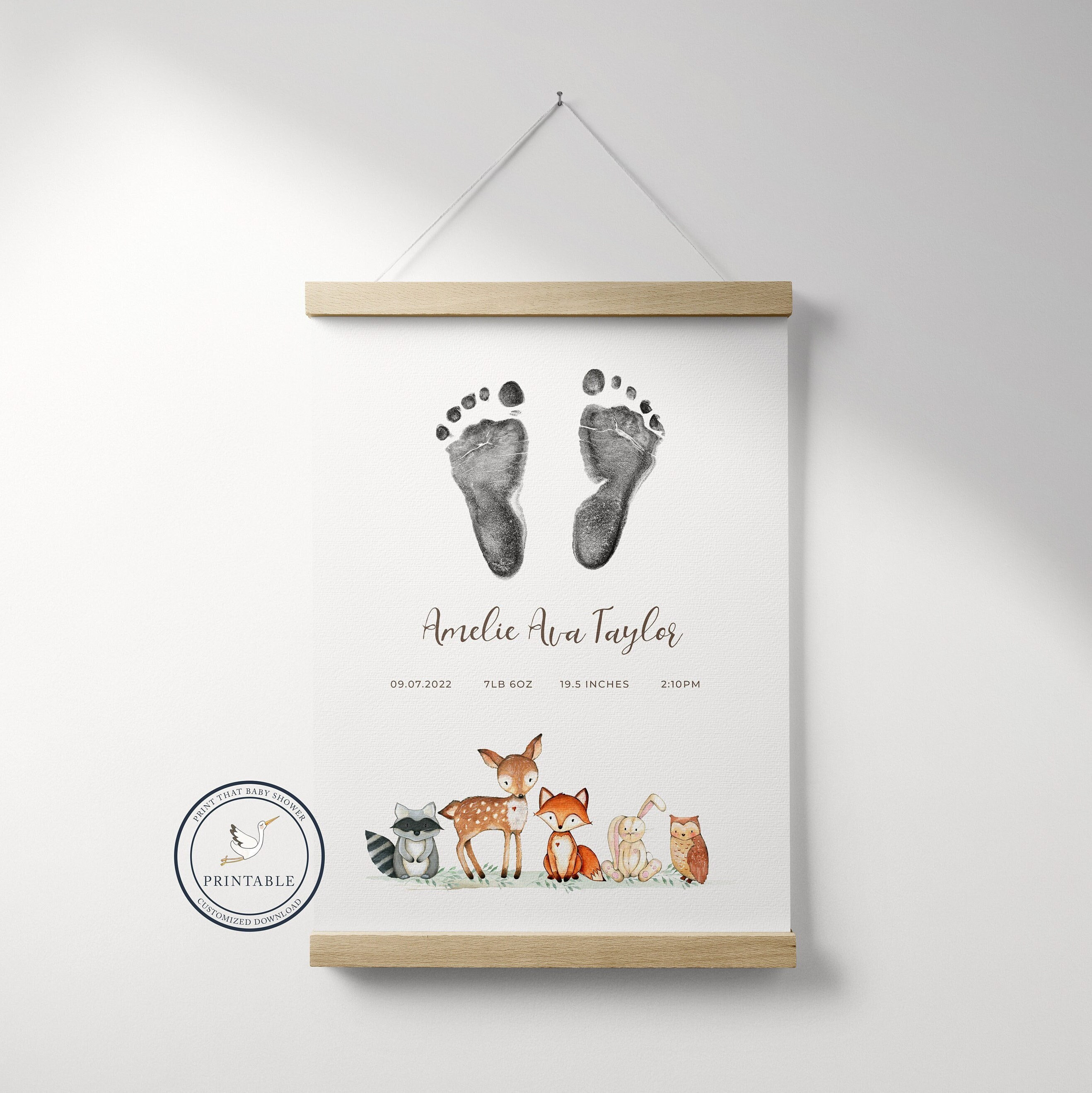 Baby Footprint Art in Stunning Pastel Shades Inkless Footprint Kit Included Baby  Footprint Keepsake New Baby Gift Baby Shower Gift 