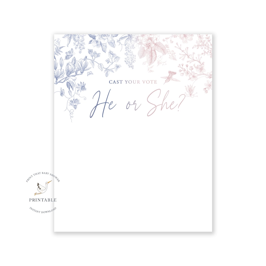 He or She Game Sign | Baby Shower Game | Printable Instant Download ...