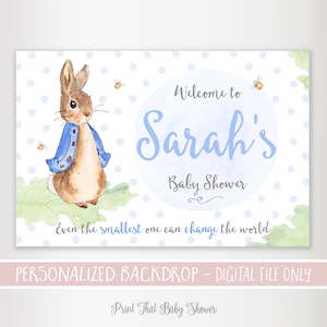 Peter Rabbit Baby Shower Backdrop - Baby shower Backdrop - Sfondo stampabile - Sfondo personalizzato - Peter Rabbit Baby Shower Welcome