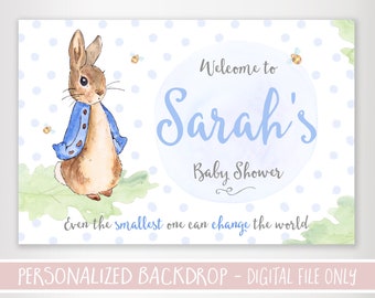 Peter Rabbit Baby Shower Backdrop - Baby shower Backdrop - Printable Backdrop - Personalized Backdrop - Peter Rabbit Baby Shower Welcome