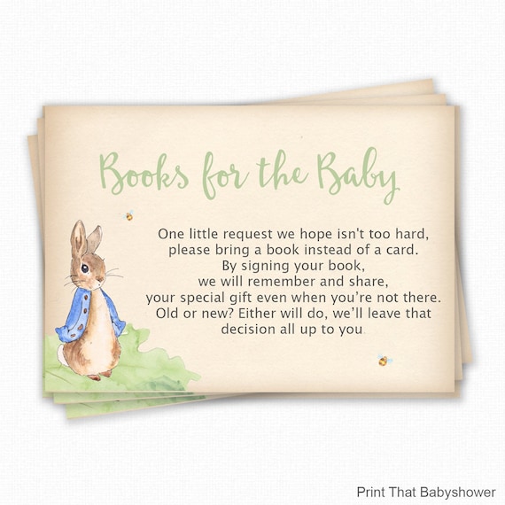 Baby Shower Invitation Insert Peter Rabbit Books For Baby Baby