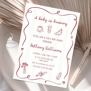 Café Bébé Baby Shower Printable Invite | Café Bébé Invitation | Personalised Baby shower Invitation | Home Cafe Baby Shower | Coffee Shop