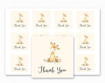 Giraffe Baby Shower Printable Favor Tag - Giraffe Baby Shower Thank You Tag - Giraffe