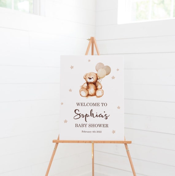 Baby Shower Welcome Sign - Teddy Bear Baby Shower Sign - Printable - Welcome to the Baby Shower - Personalized - Teddy Bear Baby Shower Il_570xn