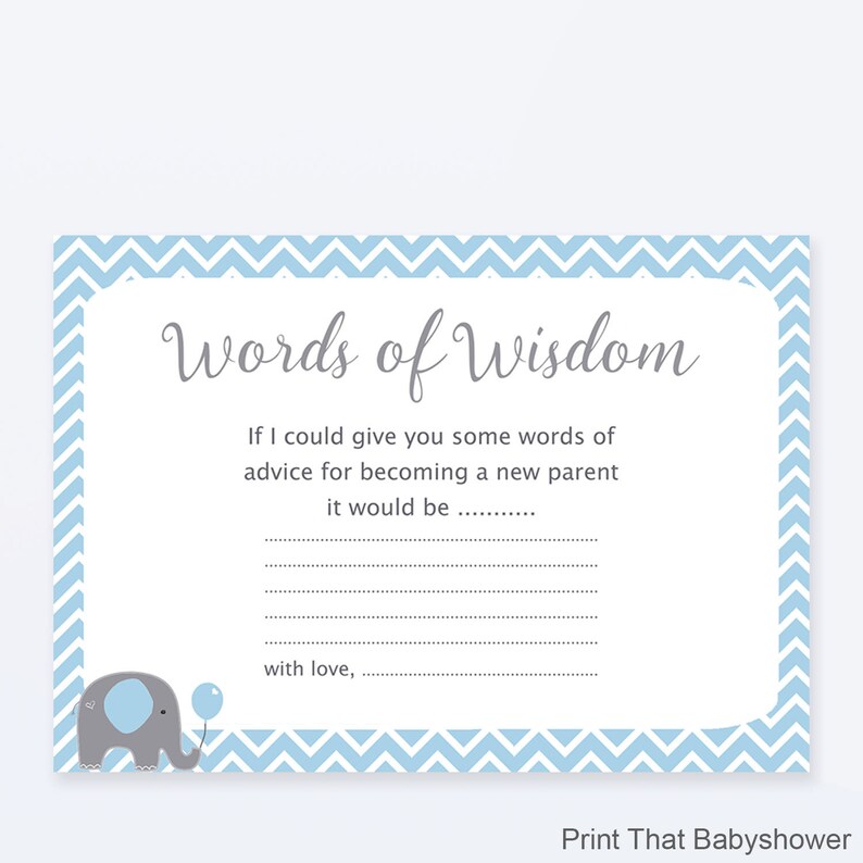 Baby Shower Games Baby Words of Wisdom Baby Advice Cards Etsy UK