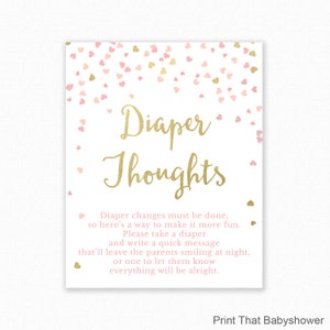 Baby Shower Game - Diaper Thoughts - Pink Baby Shower - Nappy Thoughts - Write on Diaper Message Game, Printable Baby Shower, Diaper Game