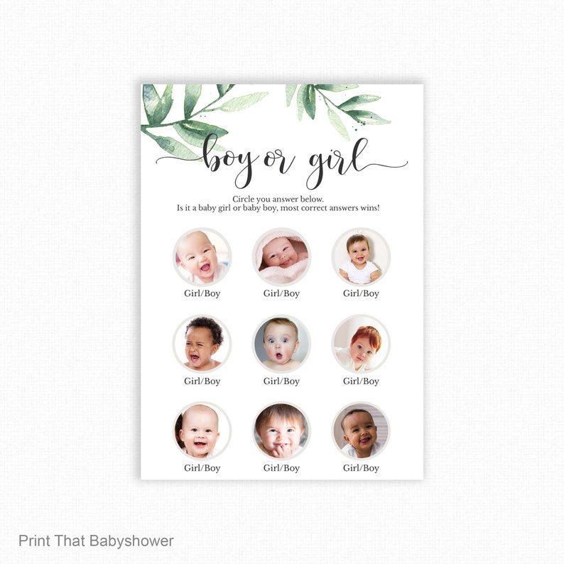 Baby Shower Games Boy or Girl Baby Shower Game Baby Shower Etsy