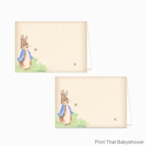 Baby shower voedseltentlabels - Peter Rabbit Baby Shower - afdrukbare voedseletiketten - Peter Rabbit plaatskaarten - voedseletiketten, Peter Rabbit, blad