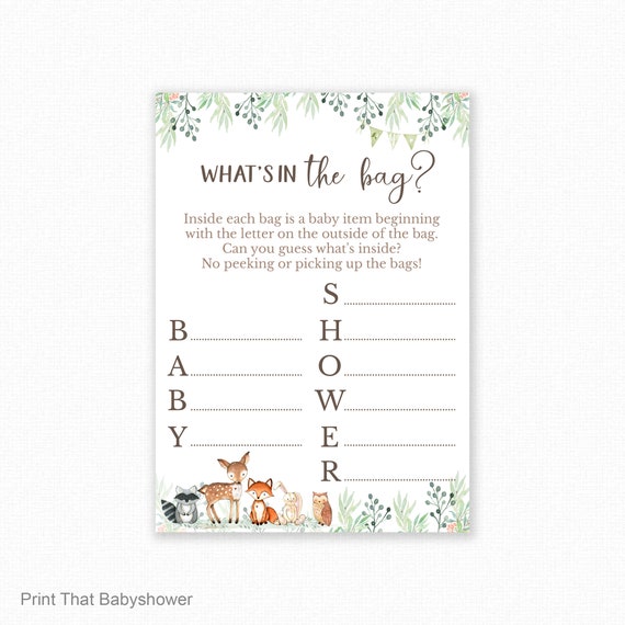 Baby Shower Games Guess What's in the Bag Game Baby Etsy