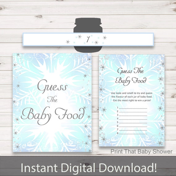 Baby Shower Games - Guess The Baby Food Game - Frozen Baby Shower - Frozen Shower Games - Baby Food Game - Frozen Il_570xn