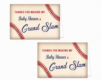 Printable Baseball Thank You Card - Printable Instant Download - Baseball Baby Shower Thank You Card - Sports Thank You Card - Baseball