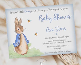 Peter Rabbit Baby Shower Invitation - Peter Rabbit Invitation - Peter Rabbit Invite - Peter Rabbit Baby Shower Invite - Boy Baby Shower