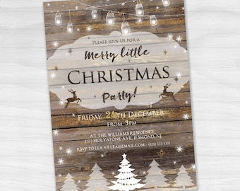 Christmas Party Invitations - Christmas Party - Printable Invitation - Christmas Party Invites - Christmas Invitation - Rustic Christmas