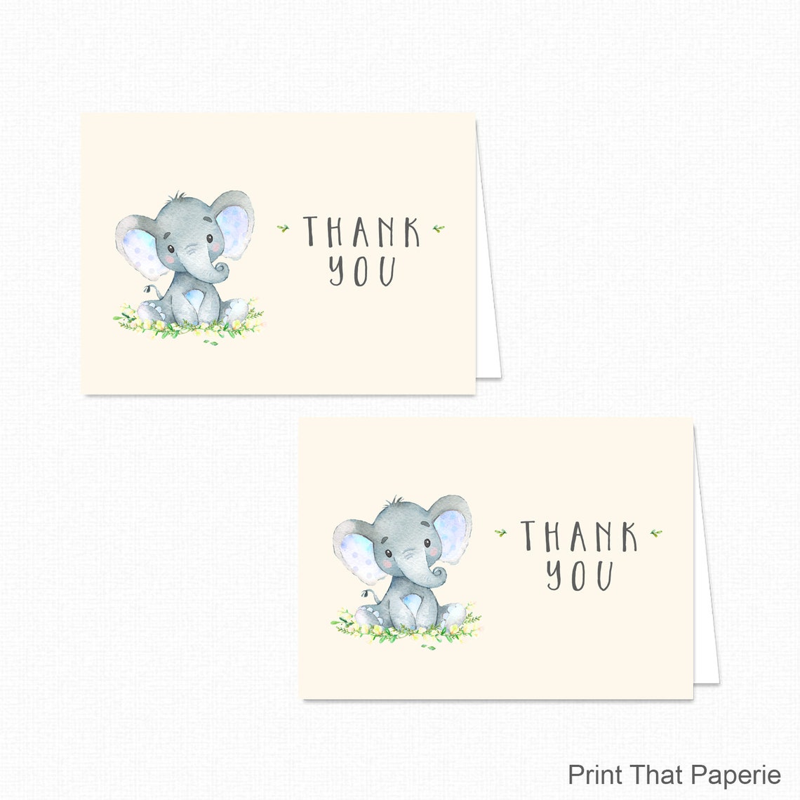Printable Elephant Thank You Card Printable Instant Download | Etsy