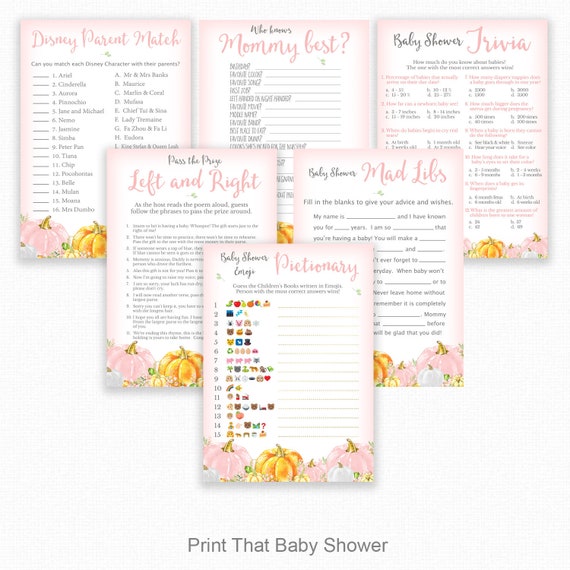 Baby Shower Game Bundle 6 Games Bundle Pumpkin Baby Shower Baby Shower Game Bundle 6 Games Bundle Pumpkin Baby Shower