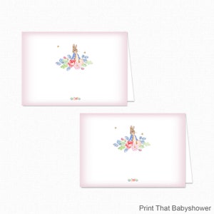 Babyparty Essenszelt-Etiketten - Peter Rabbit Babyparty - druckbare Lebensmitteletiketten - Peter Rabbit Tischkarten - Lebensmitteletiketten, Peter Rabbit, Pink
