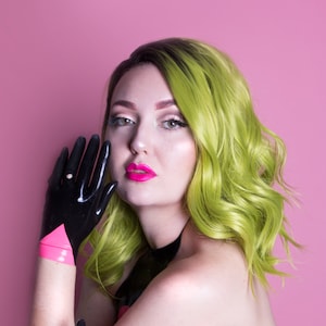 Racer latex gloves // halloween neon molded