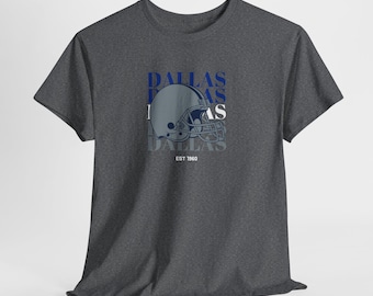 Dallas Football Graphic Tee | Unisex Heavy Cotton Shirt, Sports Fan Apparel, Game Day Outfit, Gift for Him/Her, Casual Wear