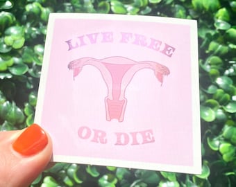 Live free or die metallic sticker