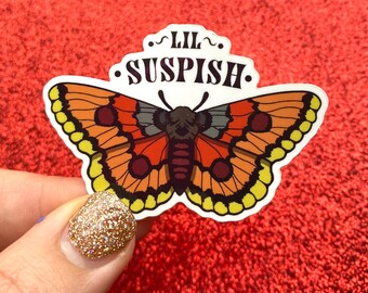 Lil suspish Moth sticker inspired by dark history