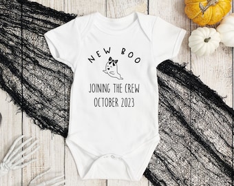 New Boo Joining The Crew Onesie®, New To The Crew Baby Bodysuit, Baby Announcement Onesie®, Halloween, Baby Shower Gift, Custom Made