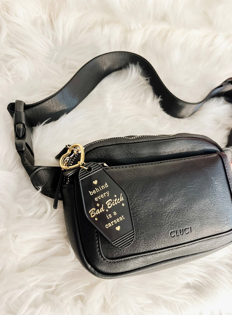 Behind Every Bad Bitch is a Carseat Keychain, Keychain for Mama, Retro Motel Keychain, First Time Mom Gift, Xmas Gift for Mama image 3