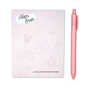 Notatnik Mom Brain, uroczy prezent dla mamy, artykuły piśmiennicze dla mamy, zabawny prezent na dzień matki, prezent dla mamy po raz pierwszy, zabawny prezent na baby shower, notatnik Mom Brain