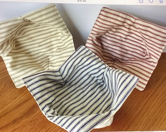BESTSELLER, French ticking cozies, Microwave bowl cozy, Plate cozy, 3 Sizes, Kitchen bowl cozies, Soup bowl, Serving bowl