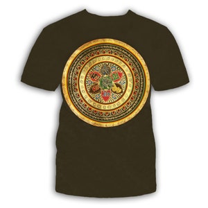 Brown Yellow Mandala, T Shirt for Male or Female