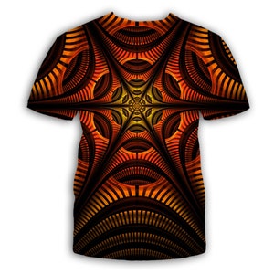 Orange Red Heart Mandala 1,  T Shirt for Male or Female