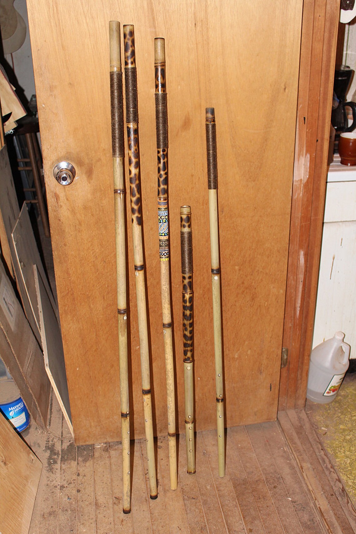 Bamboo Walking Staff Kill Bill Flute Staffs Etsy