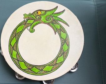 Tamboerijn handgeschilderde Ouroboros
