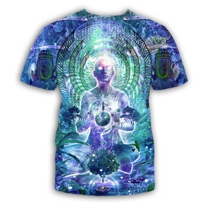 Blue Buddhist T Shirt for Male or Female