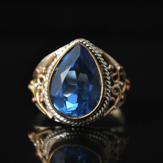 Sterling Silver Swiss Blue Topaz Ring Sz 8 #10326