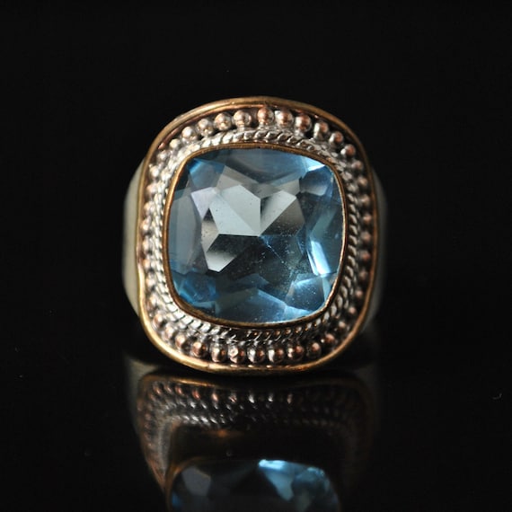 Sterling Silver Swiss Blue Topaz Ring Sz 8.75 #10324