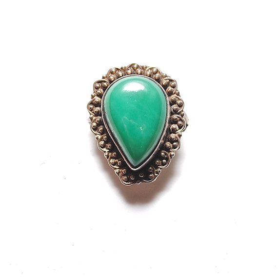 Sterlings Silver Turquoise Ring Sz 8.75 #1804